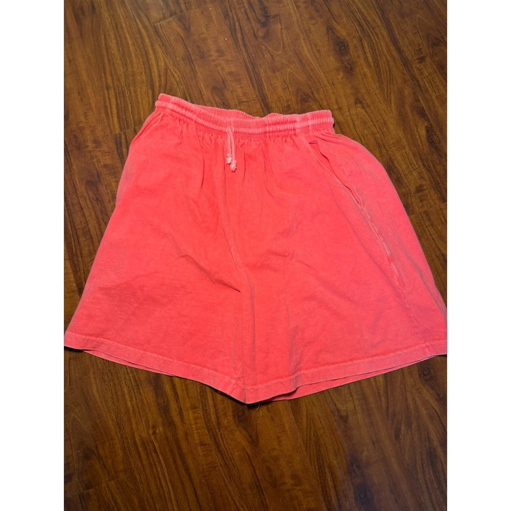 Fresh Produce Womens Jersey Shorts L Coral Pink Drawstring Cotton USA Made